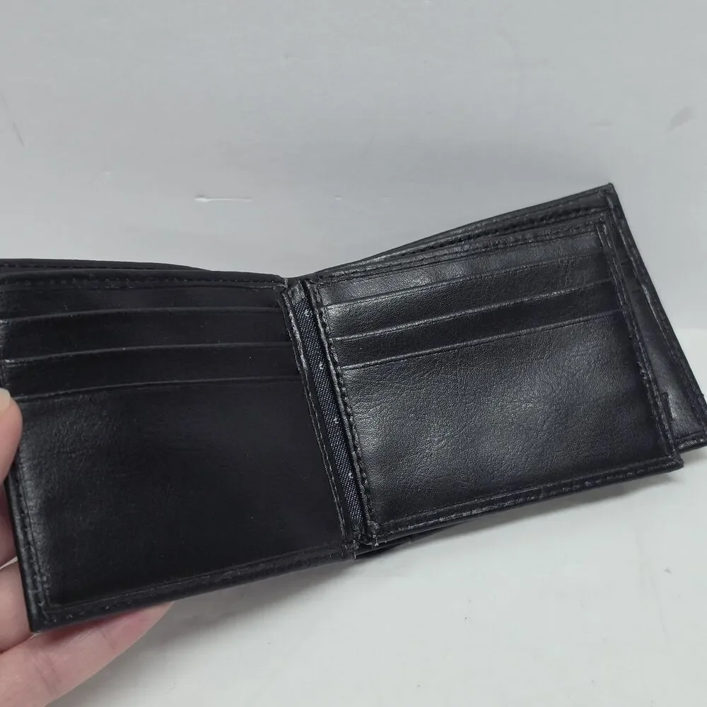 Levi's Men's Bifold Wallet RFID Identity Theft Protection Black Coated Leather